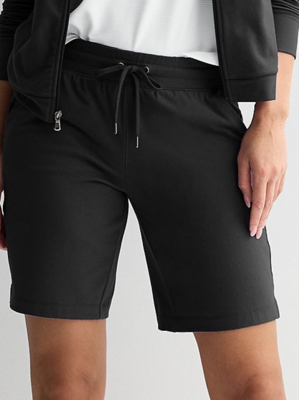 Women’s Tek Gear Ultrasoft Fleece Black Drawstring Shorts 3x 24W-26W NWT